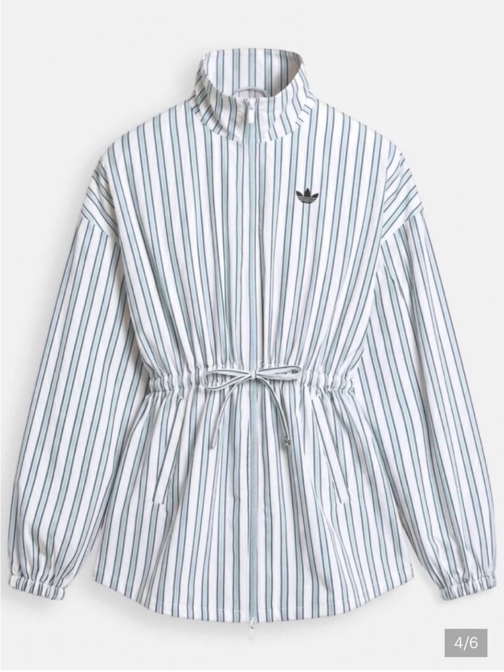 NEW Adidas Originals x ASOS White Navy Pinstripes Jacket - Picture 4 of 5